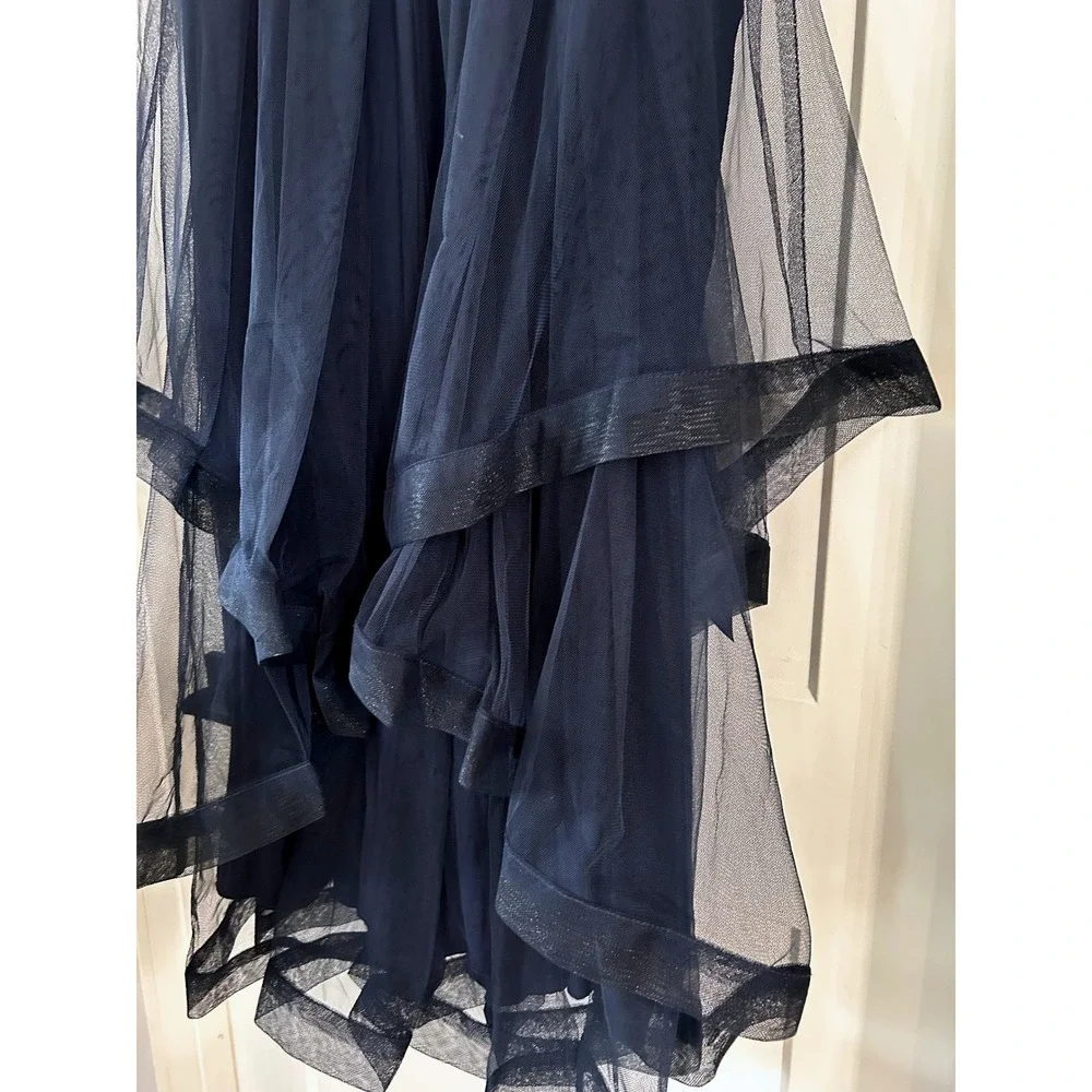 NEW Speechless Girls Navy Blue Lace Tulle Formal‎ Dress Rhinestone Belt 16.5